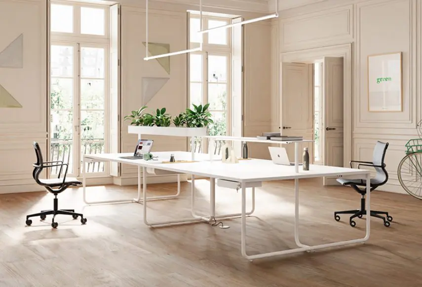 Bureau droit simple et efficace avec son caisson intégré